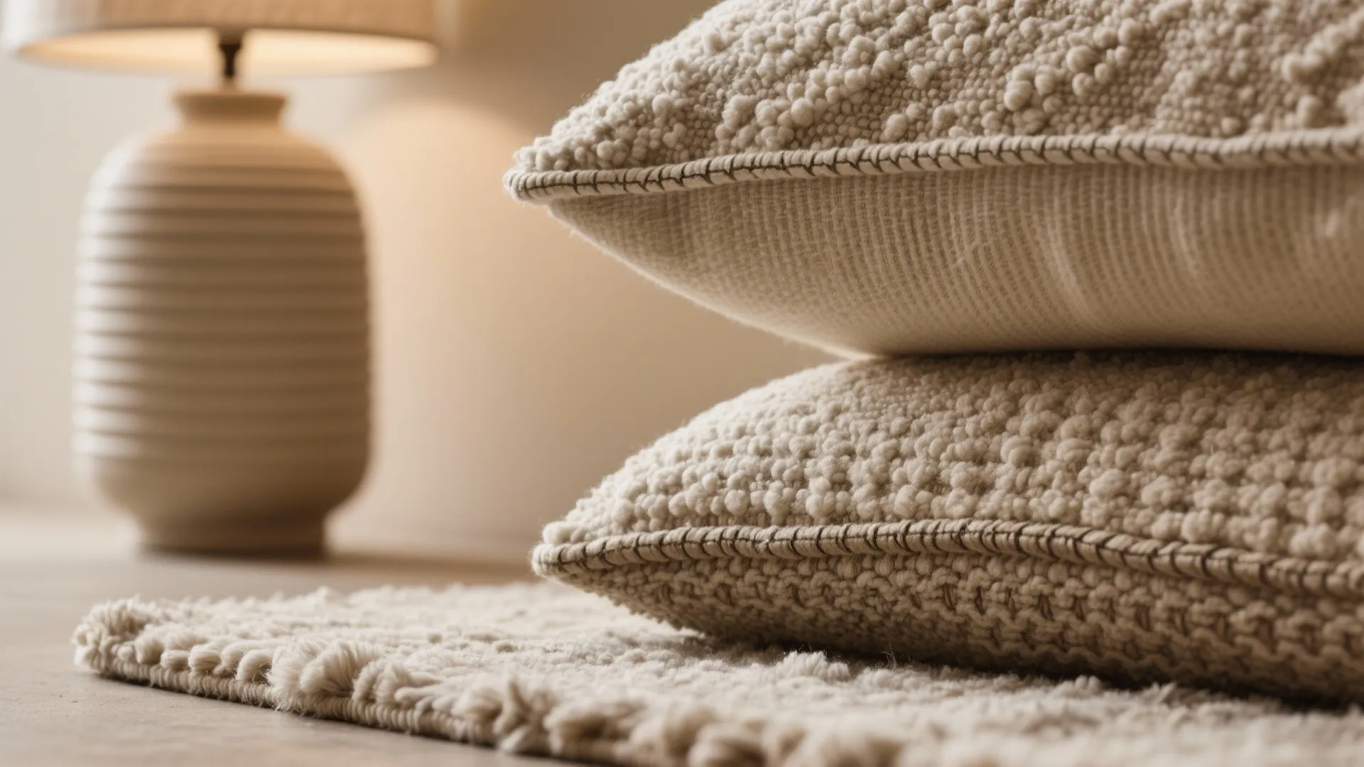 Warm greige walls with layered textures