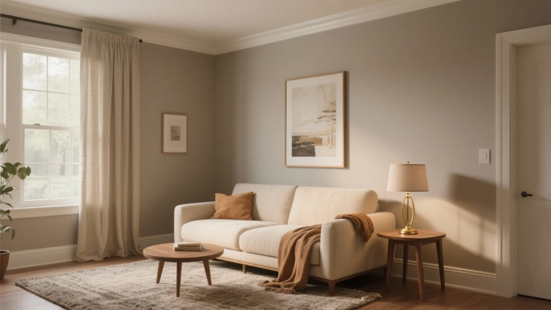 Warm Greige Base with Soft White Trim