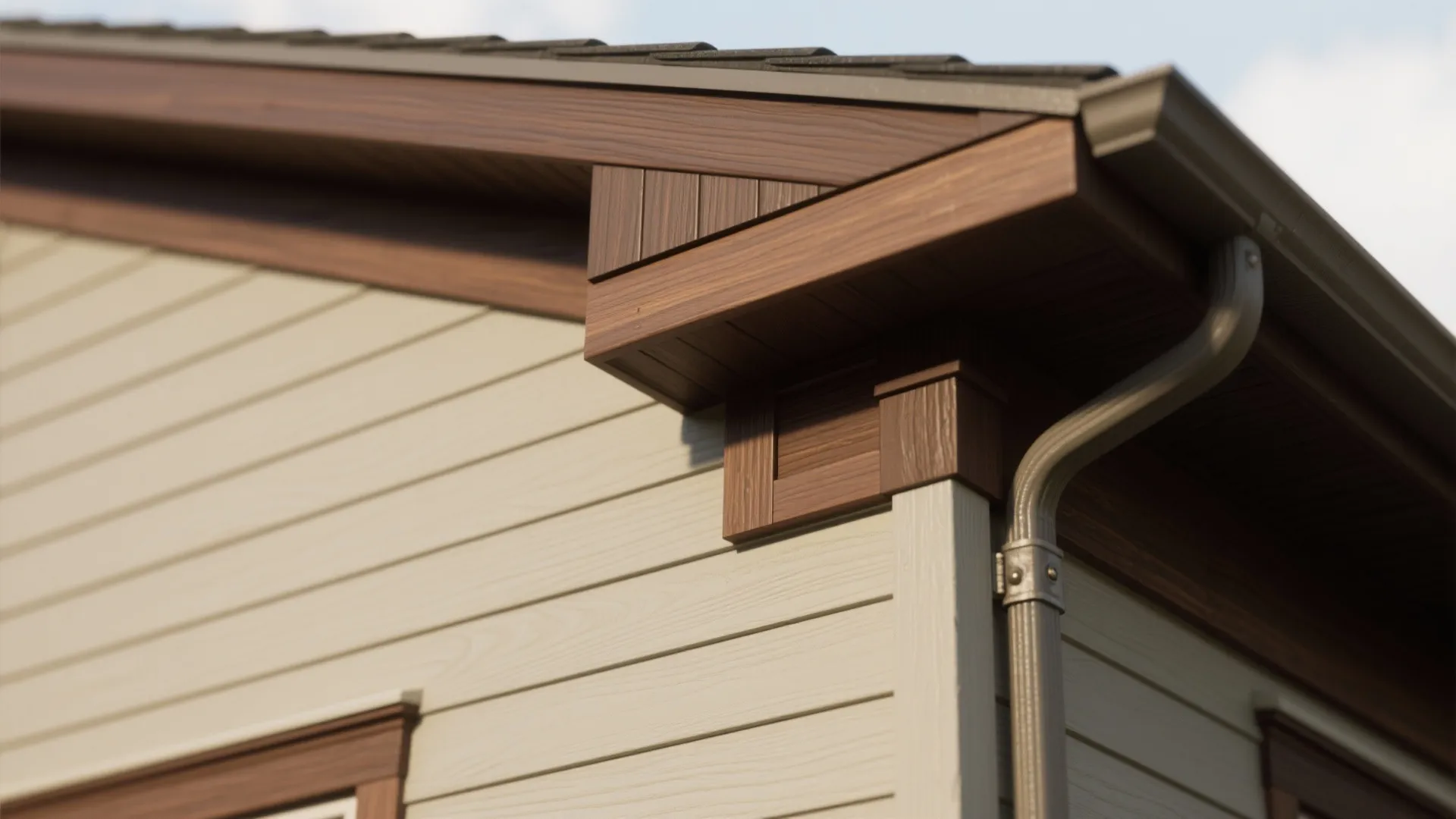 2. Warm Greige with Walnut Trim