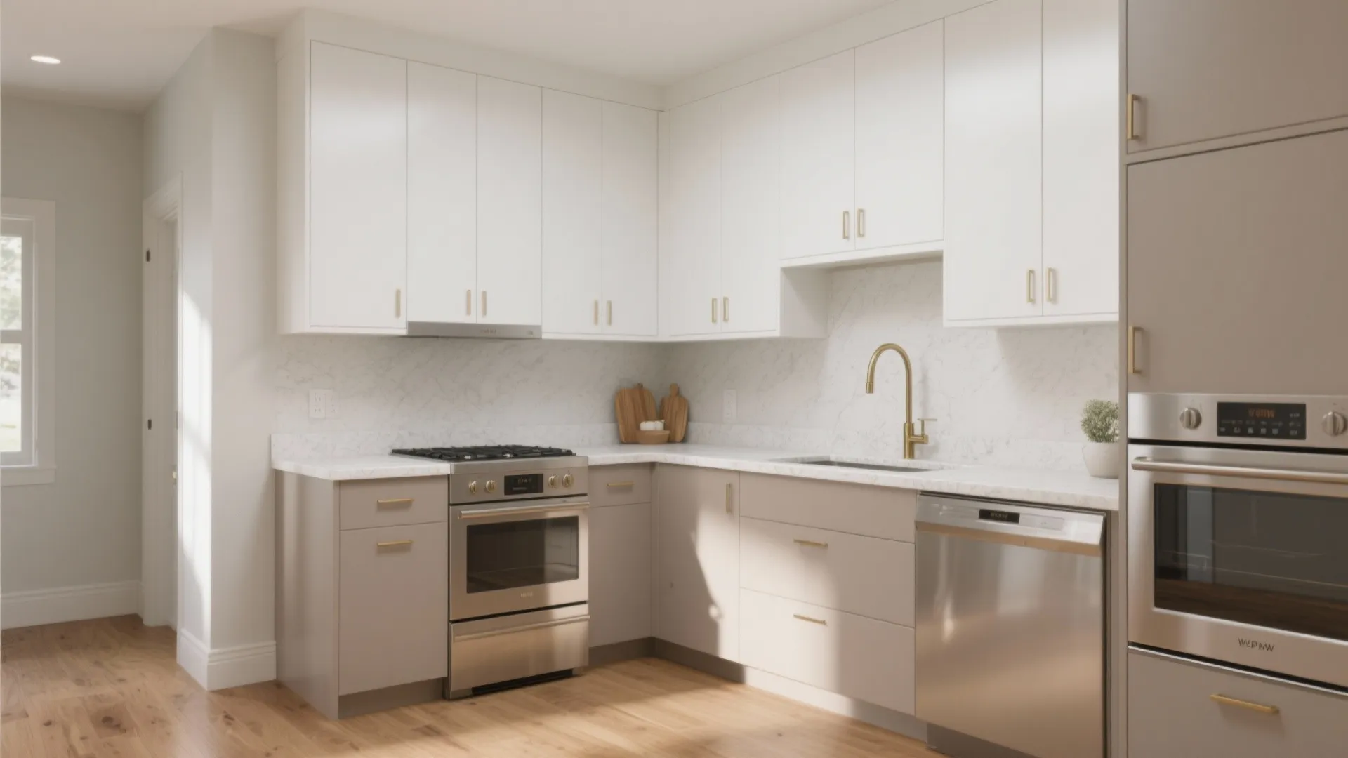 Two-Tone: Cloud-White Uppers + Warm Greige Lowers