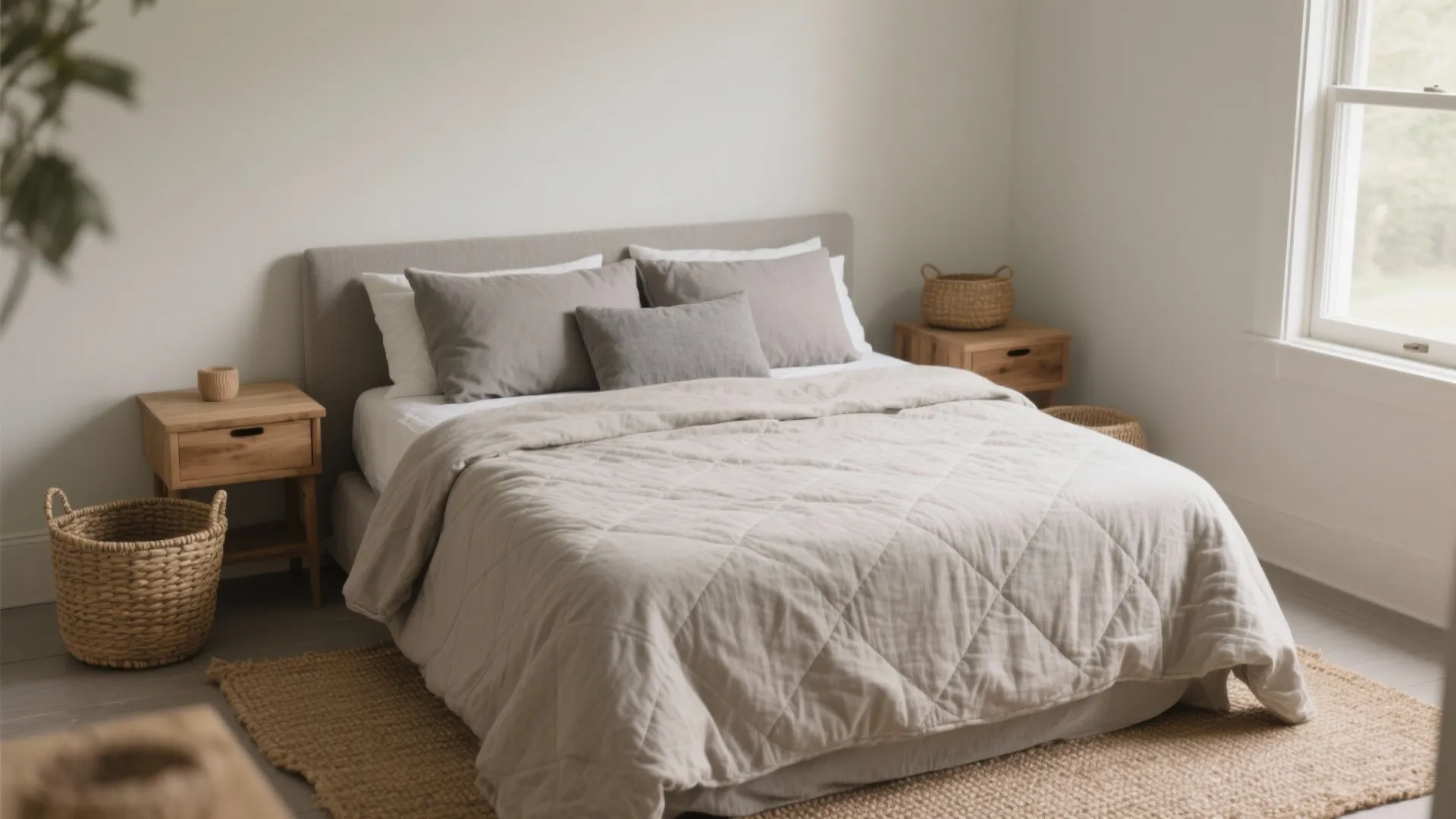 Greige Layers with Wood Accents for Warmth