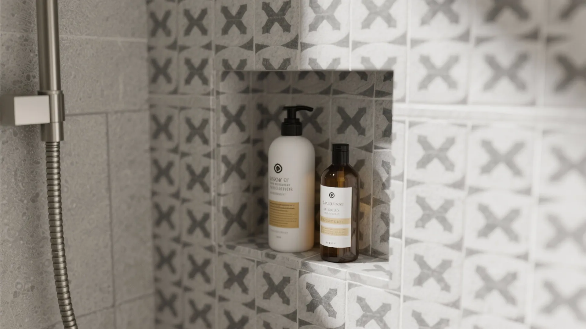 7. Built-In Niches in Grey Accents