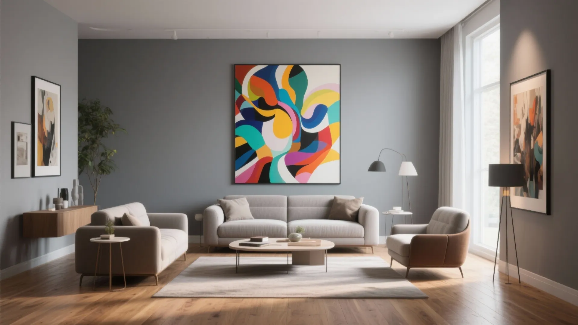 10. Grey with Statement Art