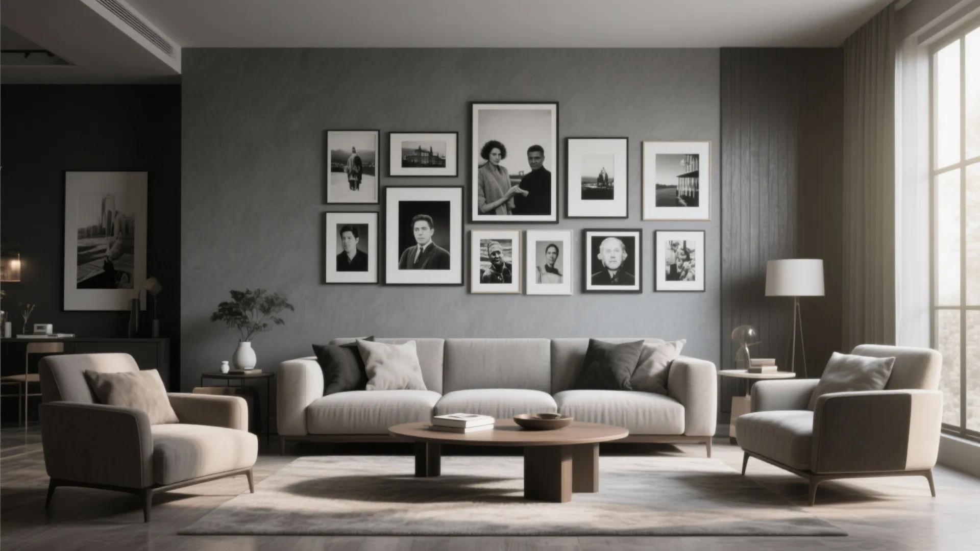 8. Grey Feature Art Wall