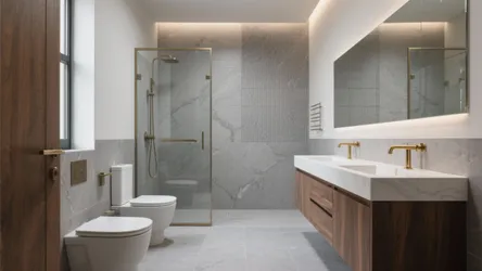 5 Grey Modern Bathroom Tiles Design Ideas