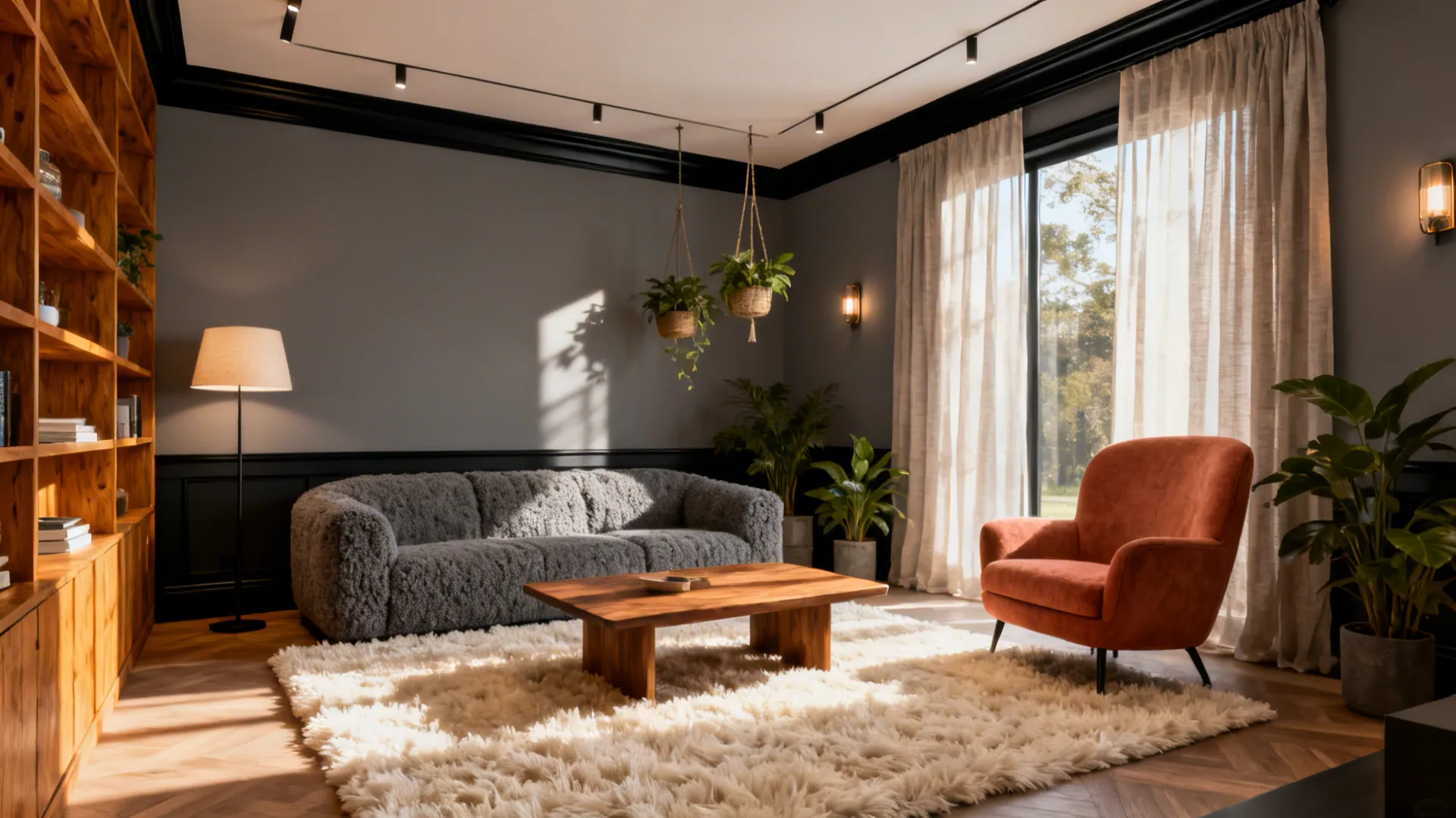 5 Creative Ideas for Living Room with Grey Walls & Black Trim