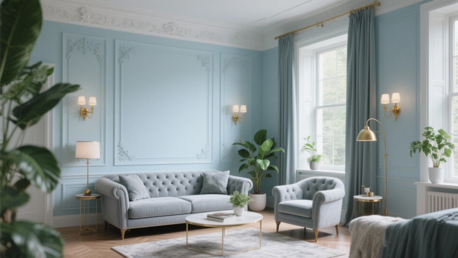 Pale Blue Living Room Decor