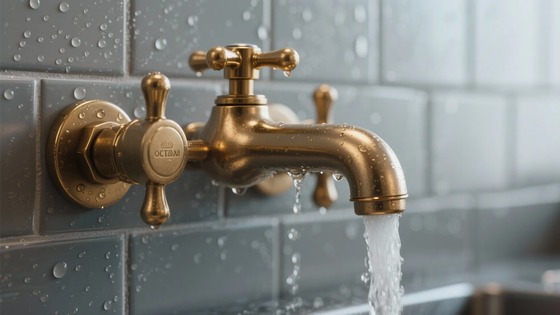 3. Grey and brass for a chic contrast