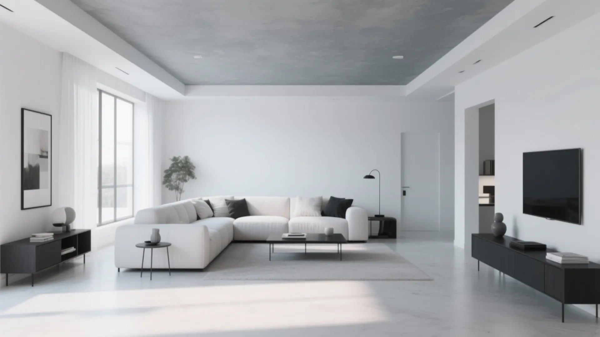 10. Grey Painted Ceiling