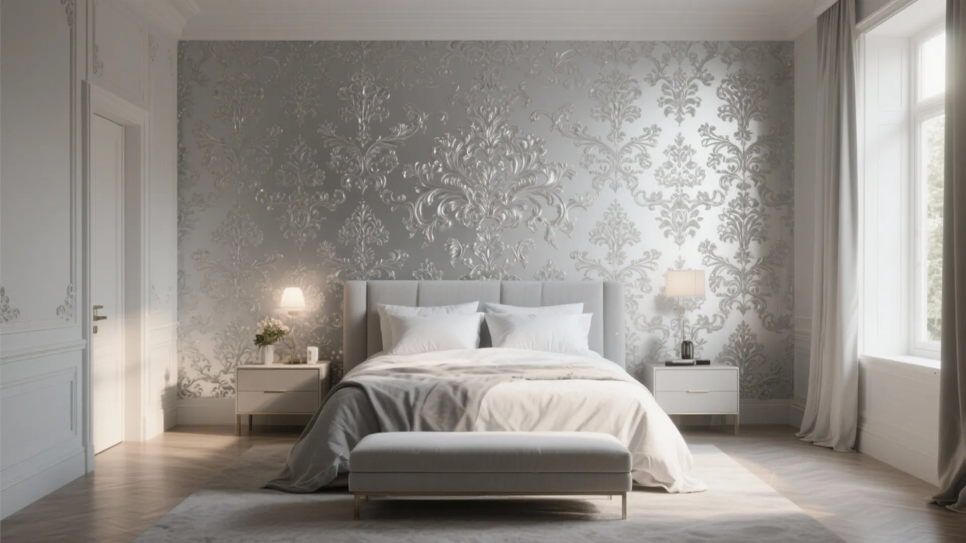 Grey Damask Elegance