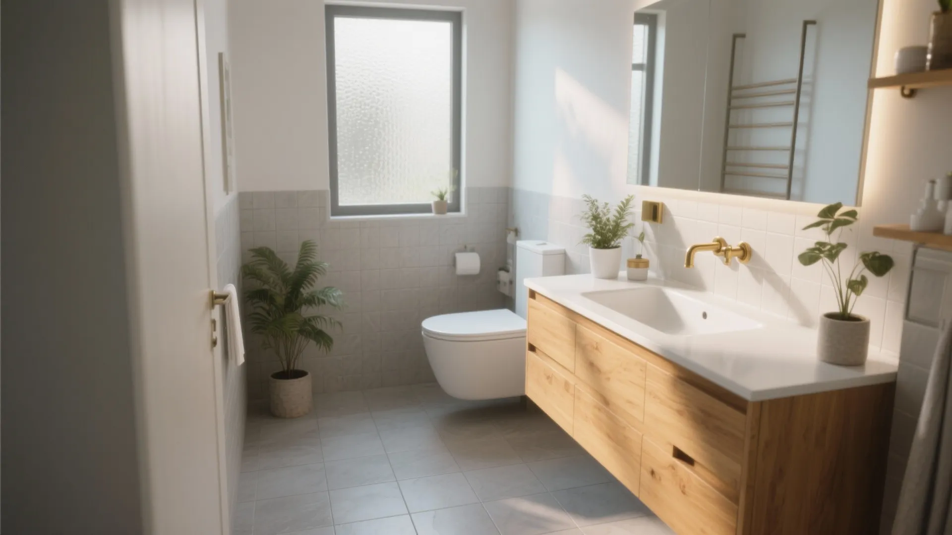 5 Grey Floor Bathroom Ideas: Smart small-bathroom design ideas using grey floors to maximize style and space