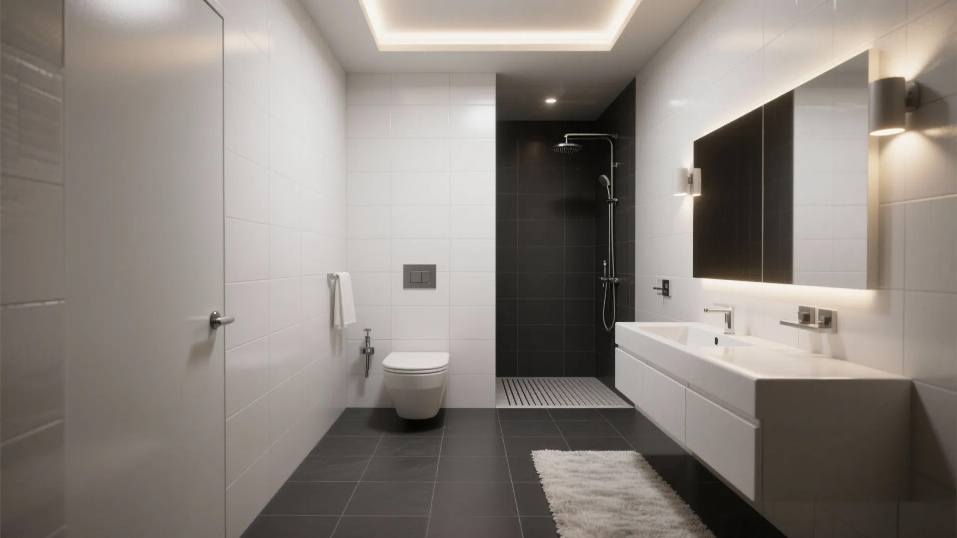 2. Grey Floor, White Walls