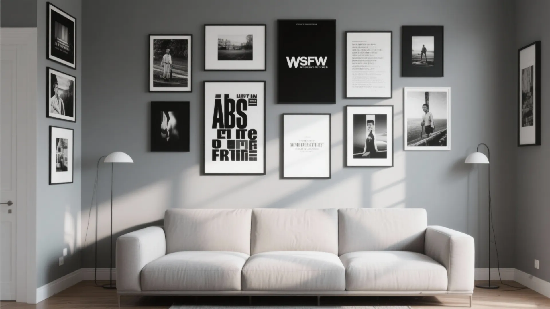 8. Grey in a Gallery Wall Layout