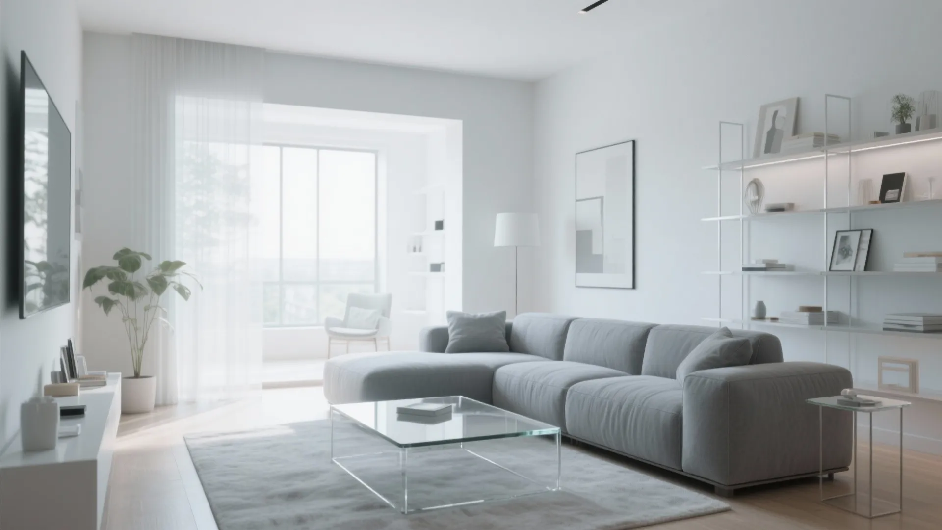 6. Grey and Glass for Airy Spaces