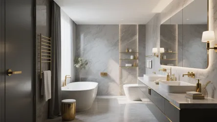 10 Grey and Gold Bathroom Ideas