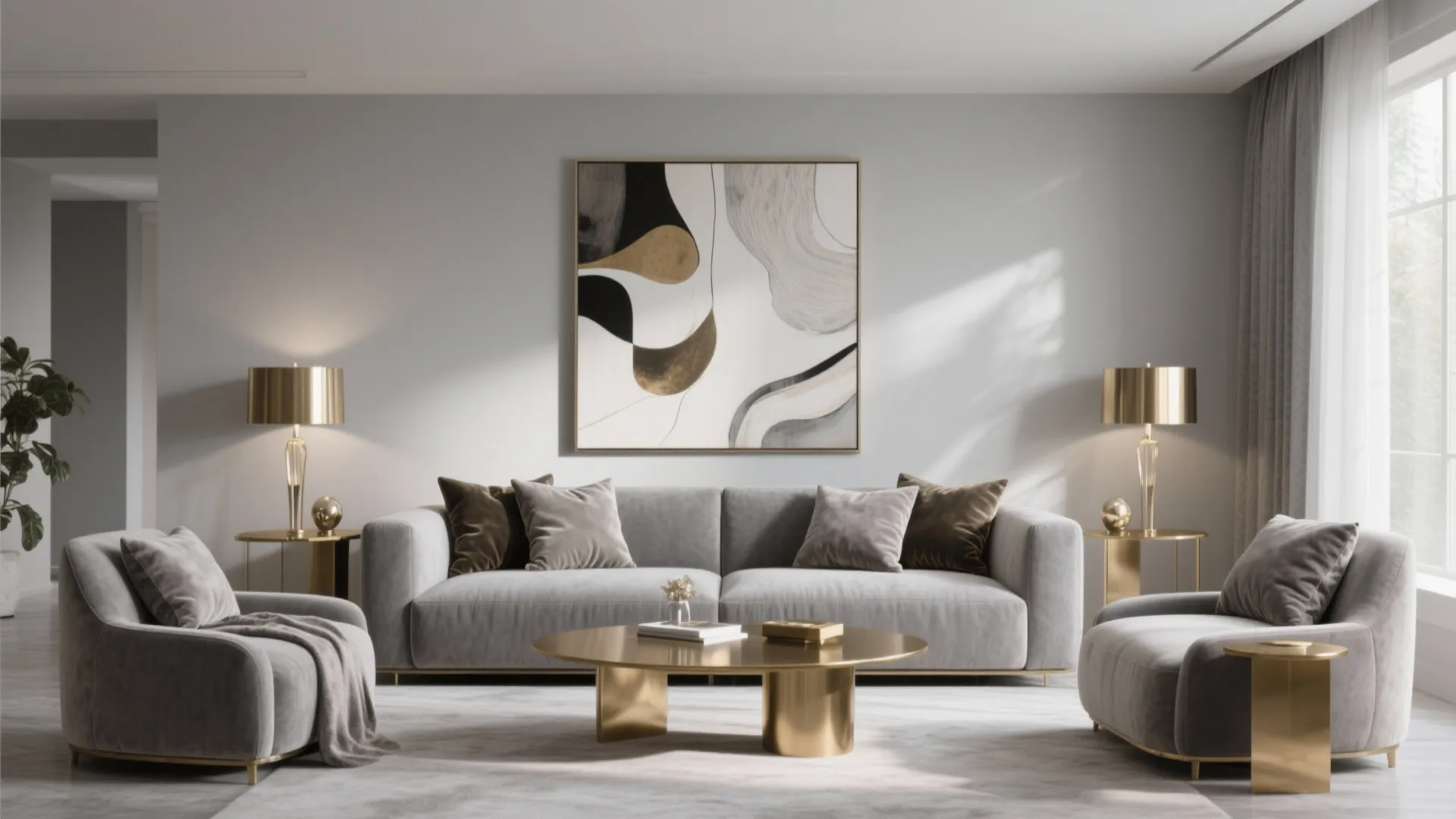 grey gold living room ideas