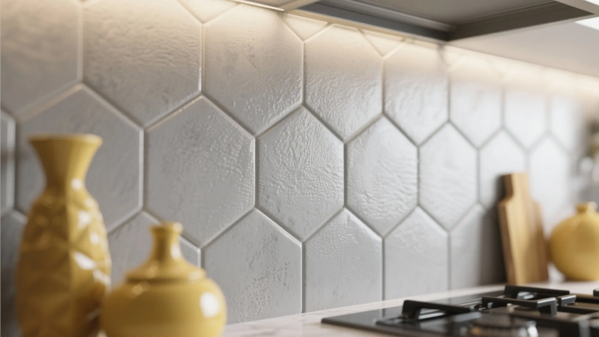 4. Hexagon Grey Tiles