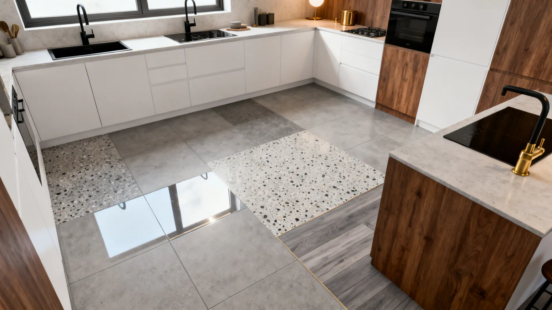 5 Grey Kitchen Flooring Tiles Design Ideas (With Pics)