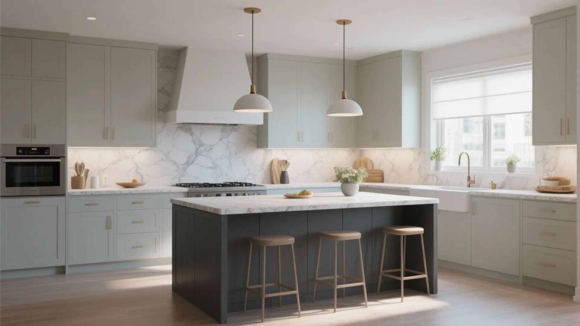 7. Grey Kitchen Island as Accent