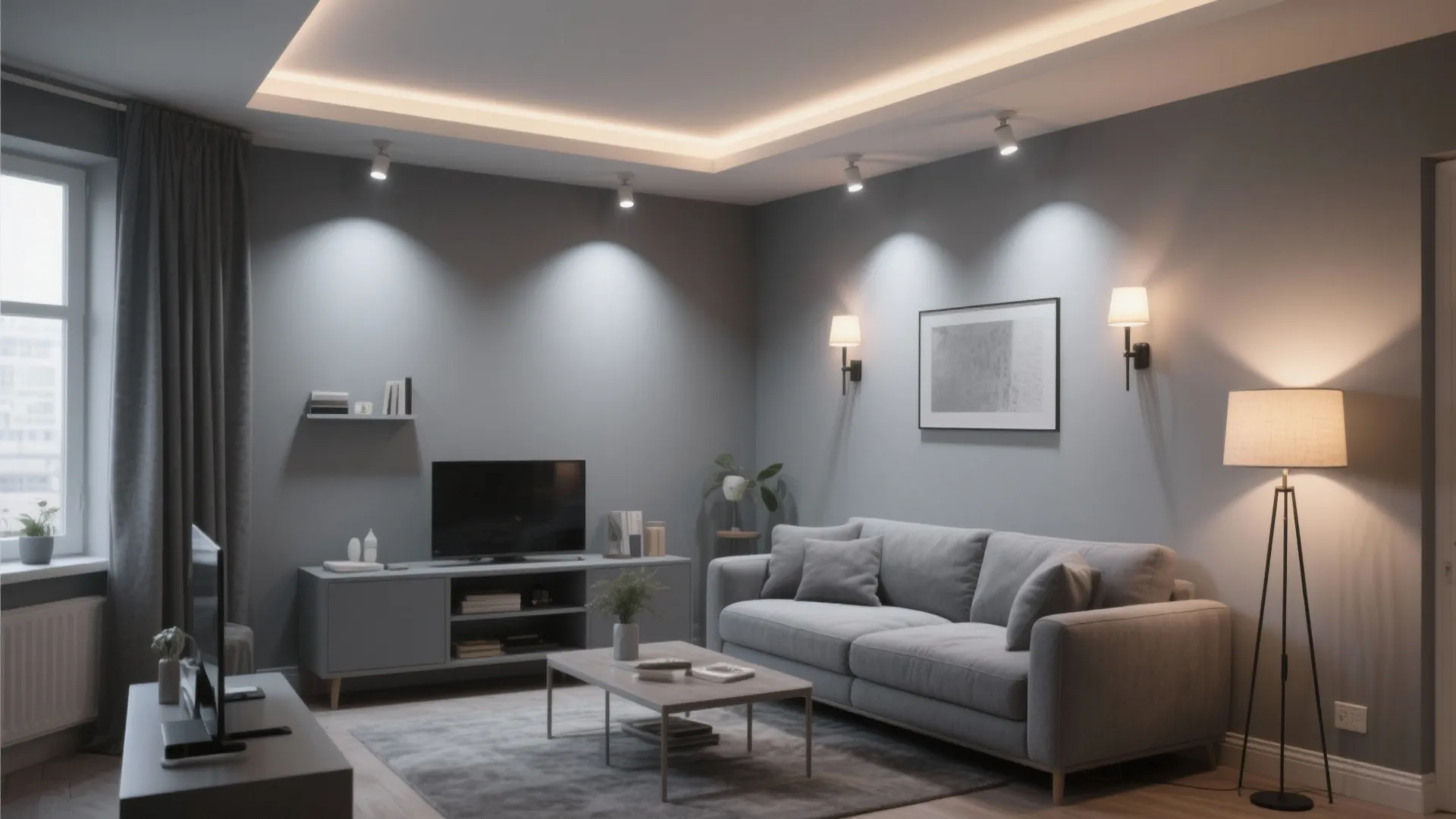 6. Grey with Layered Lighting