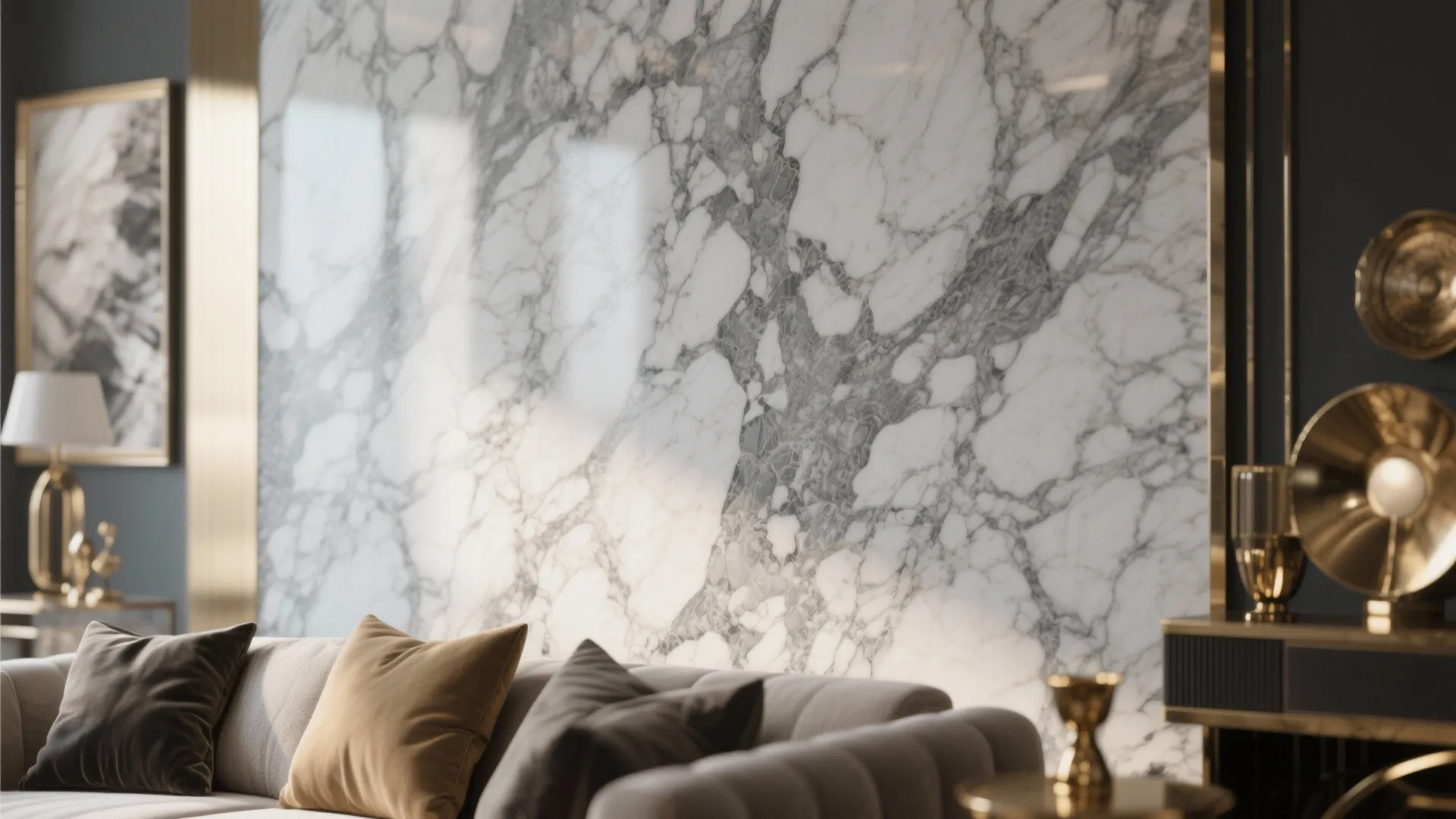 Grey Marble Effect Wallpaper