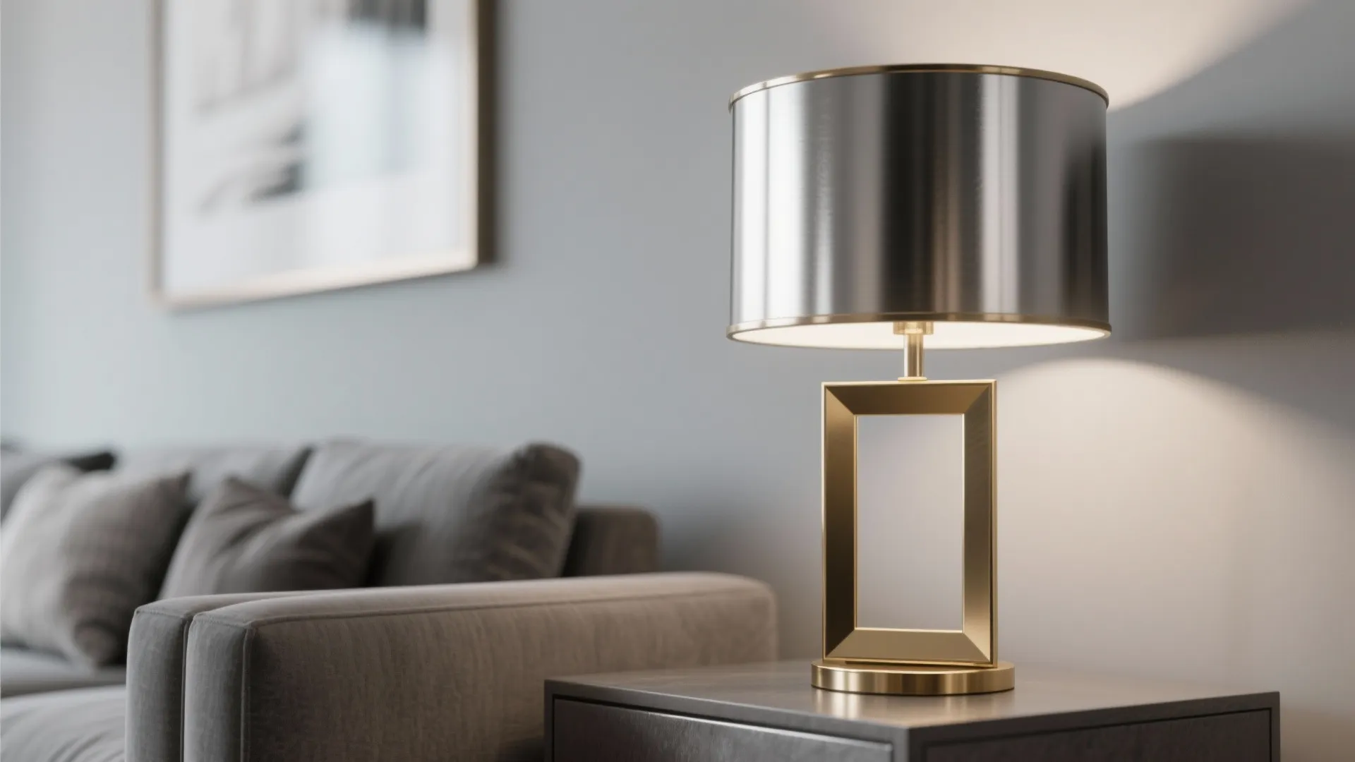 6. Metallic Accents in Grey Spaces