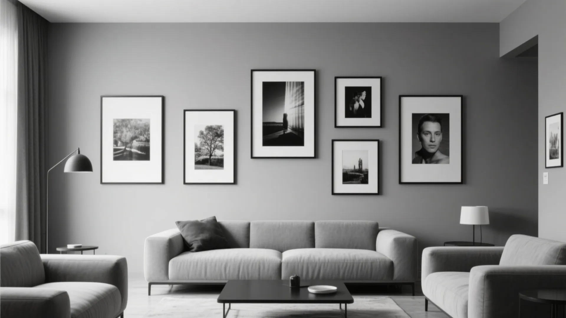 7. Monochrome Art Wall