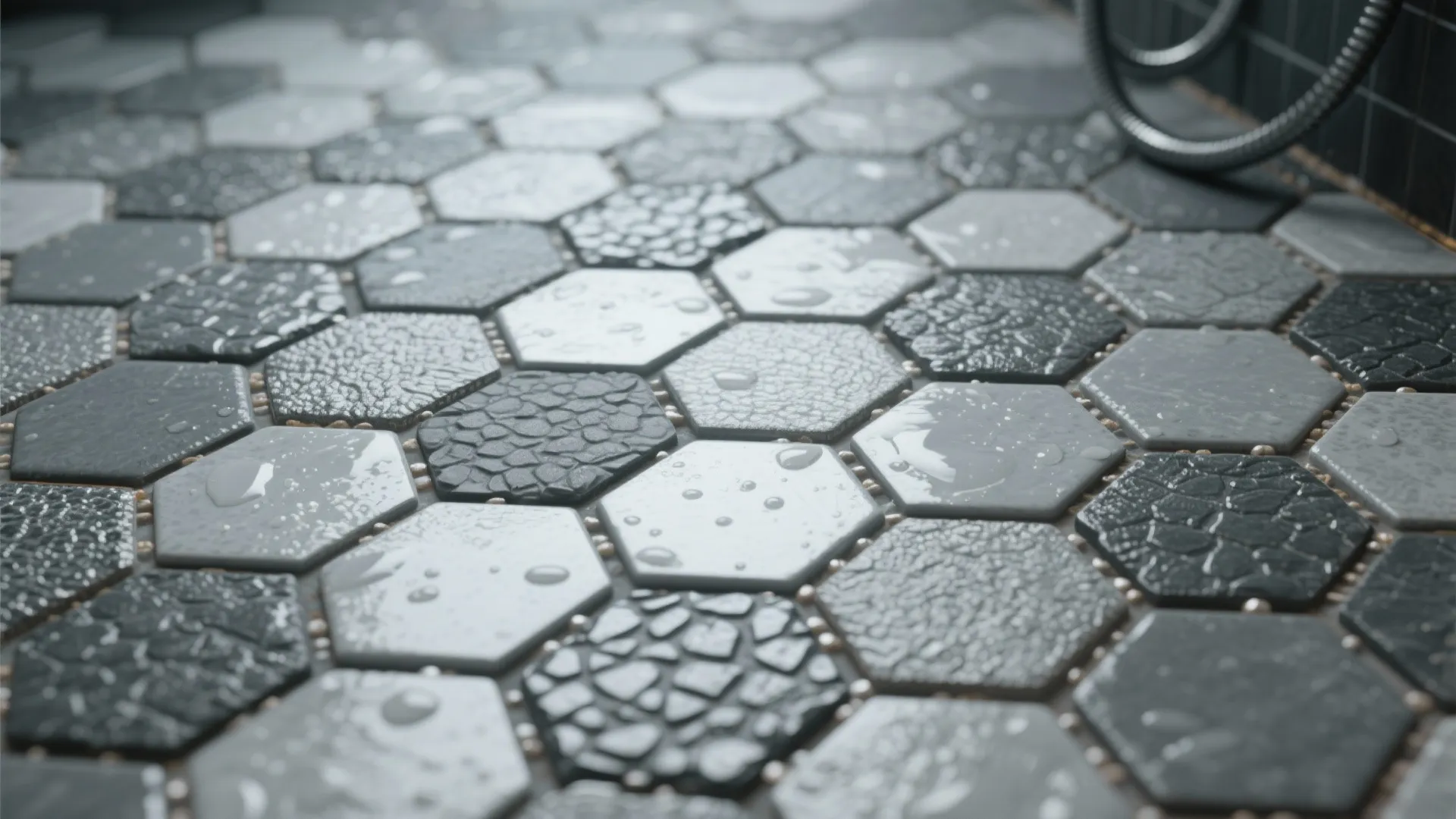 5. Mixed grey mosaics for texture and slip resistance