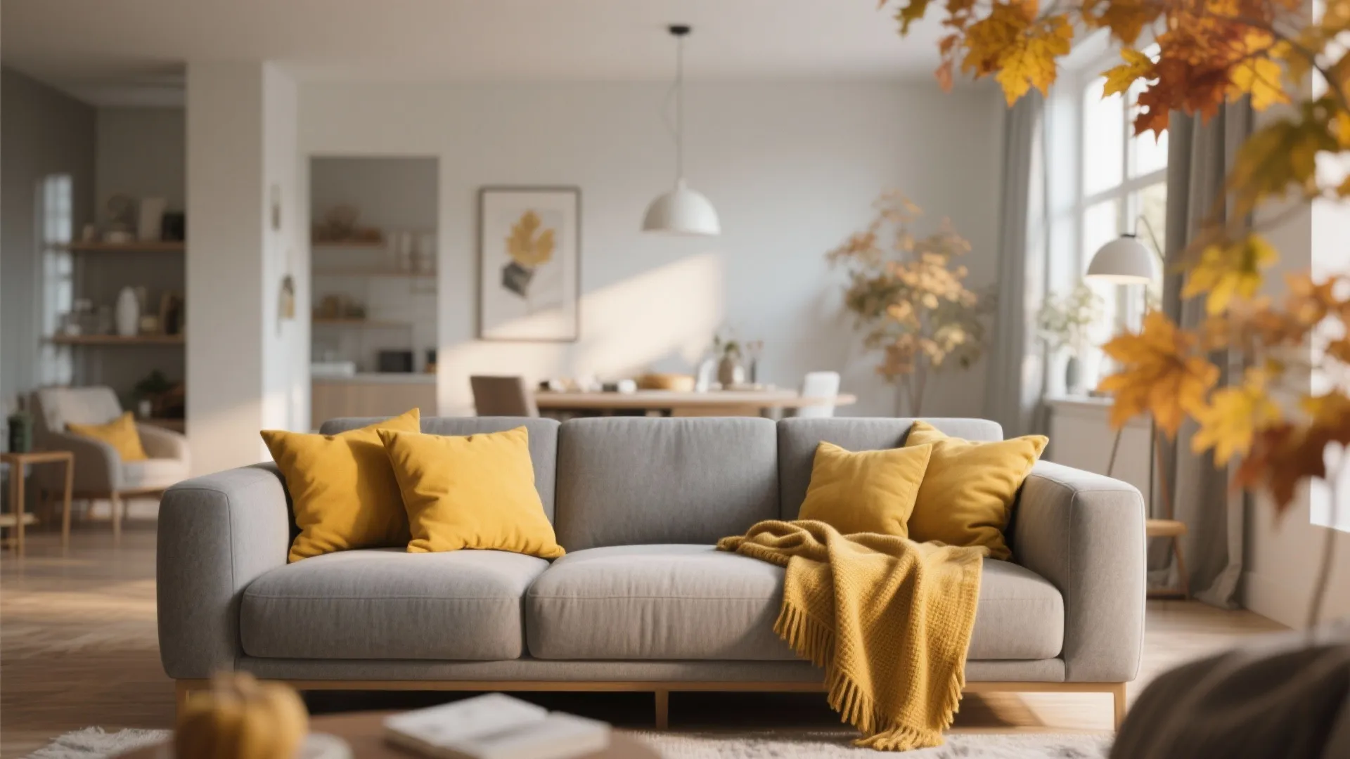 9. Grey with Pops of Mustard