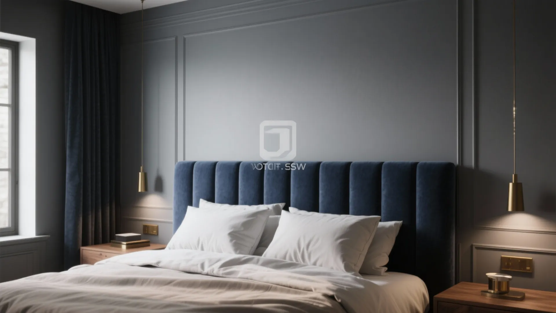 3. Grey with deep navy contrasts