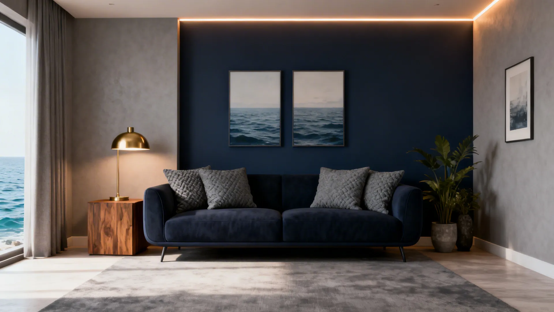 5 Living Room Ideas: Grey and Navy