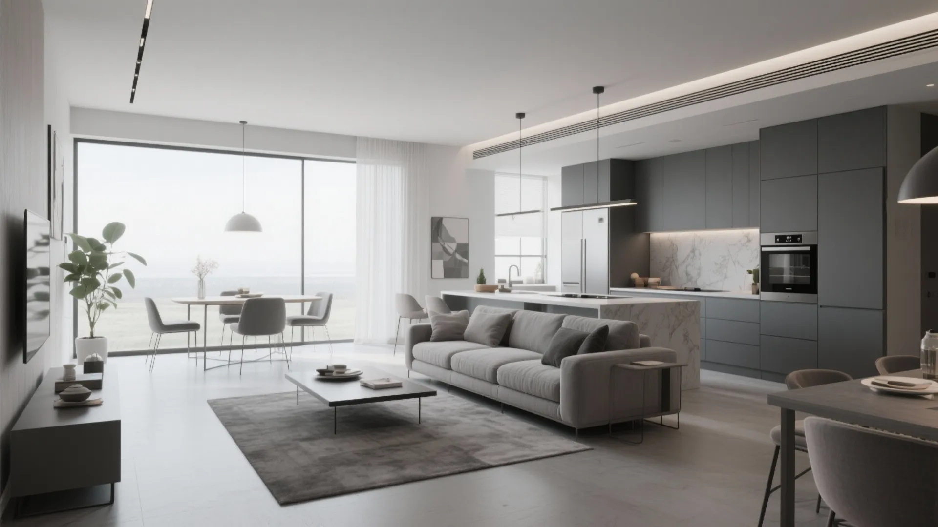 10. Grey Open-Concept Flow