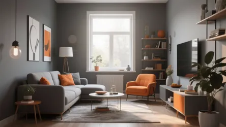 10 Grey and Orange Living Room Ideas