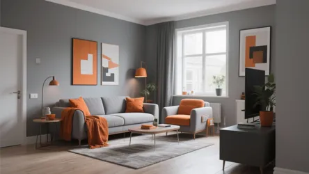 10 Grey and Orange Living Room Ideas