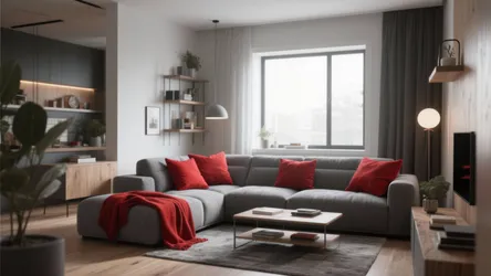 10 Grey and Red Living Room Ideas