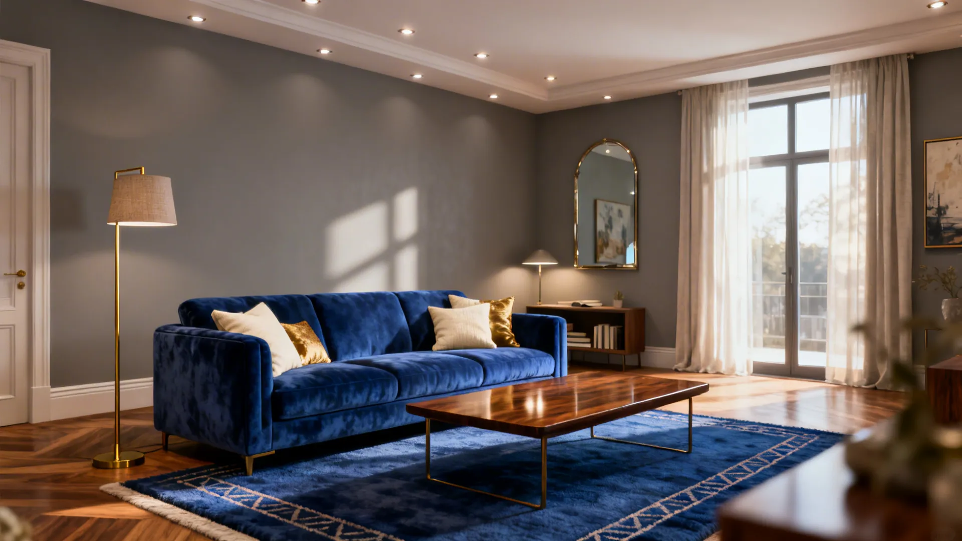 5 Grey and Royal Blue Living Room Ideas