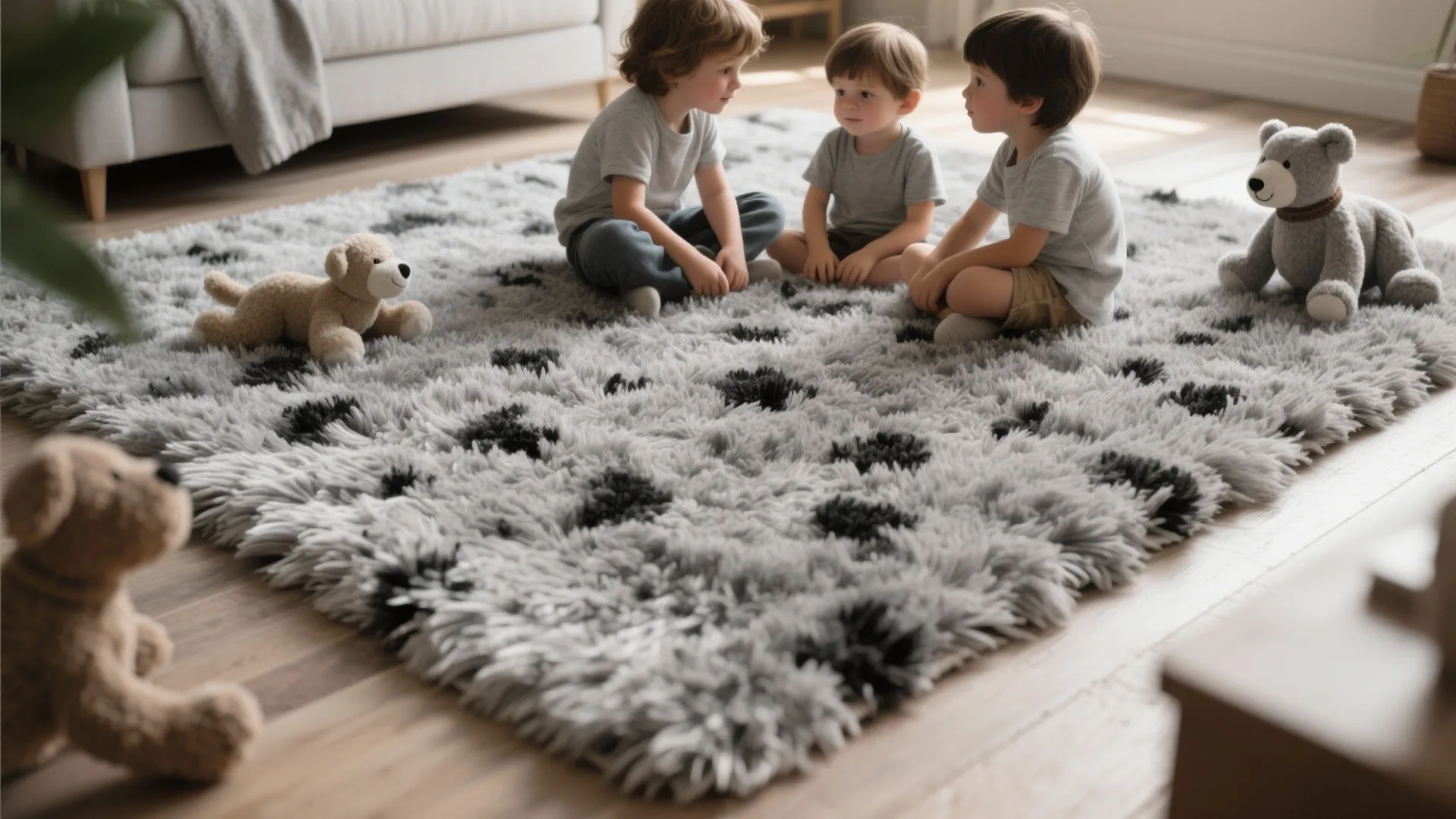 3. Choose a textured grey shag with black flecks