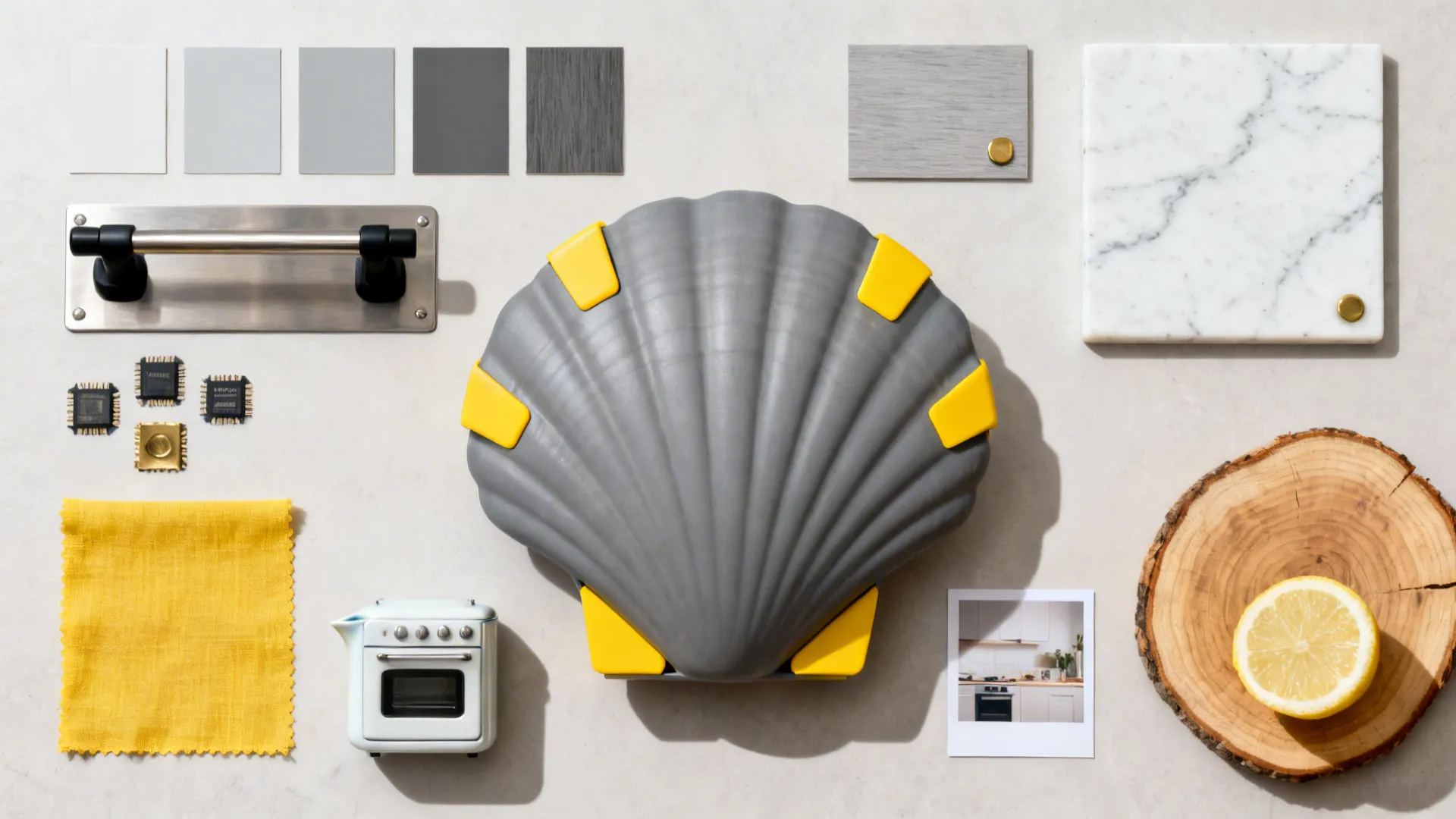 Monochrome Grey Shell + Movable Yellow Layers