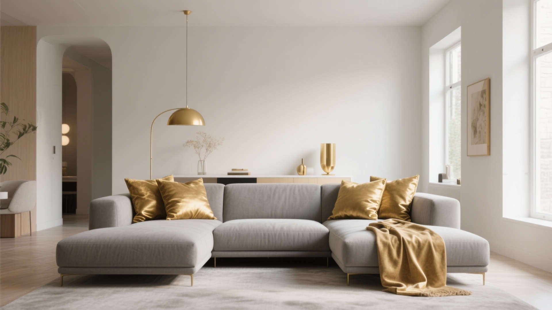 10 Grey and Gold Living Room Ideas