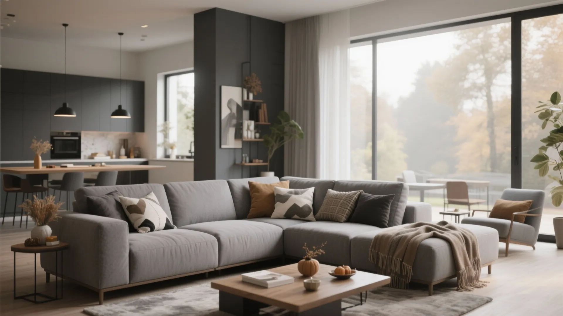 7. Grey Sofa as a Neutral Base