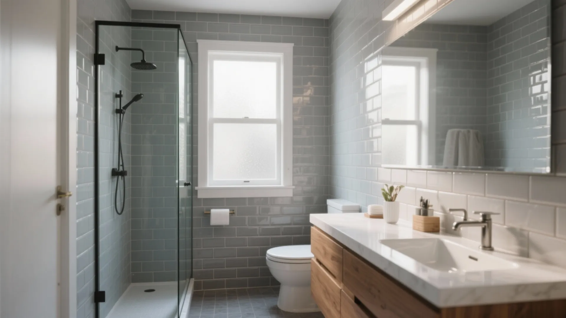 5 Grey Bathroom Subway Tile Ideas: Small-space friendly subway tile ideas I’ve used in real bathrooms