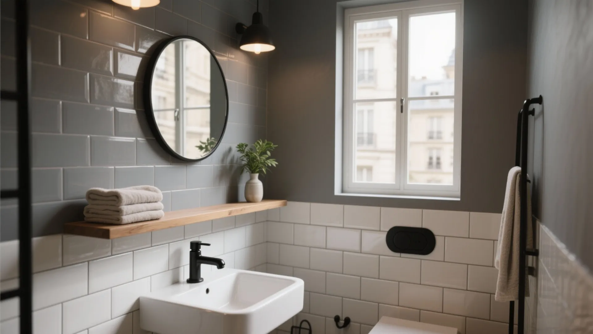 5 Grey Subway Tile Bathroom Ideas: Small-space bathroom design: 5 inspiring ways to use grey subway tiles