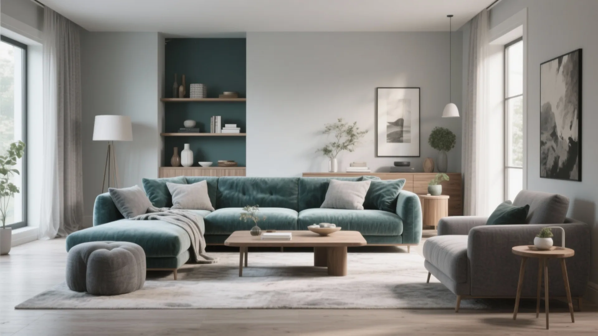 10 Grey and Teal Living Room Ideas: Stylish ways to combine grey and teal for a modern, inviting living room
