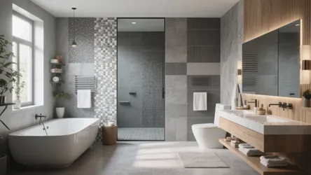 5 Grey Bathroom Tile Design Inspirations
