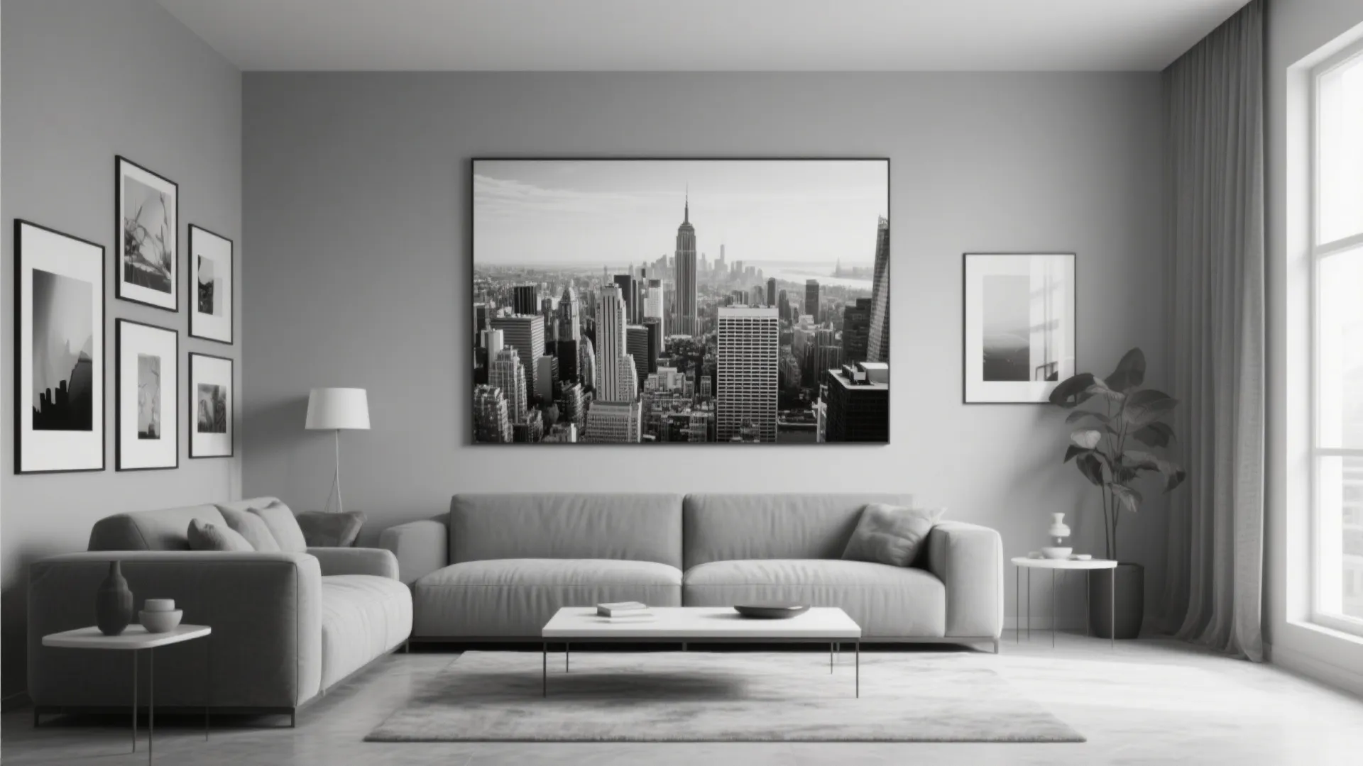 5. Statement Art on Grey Walls