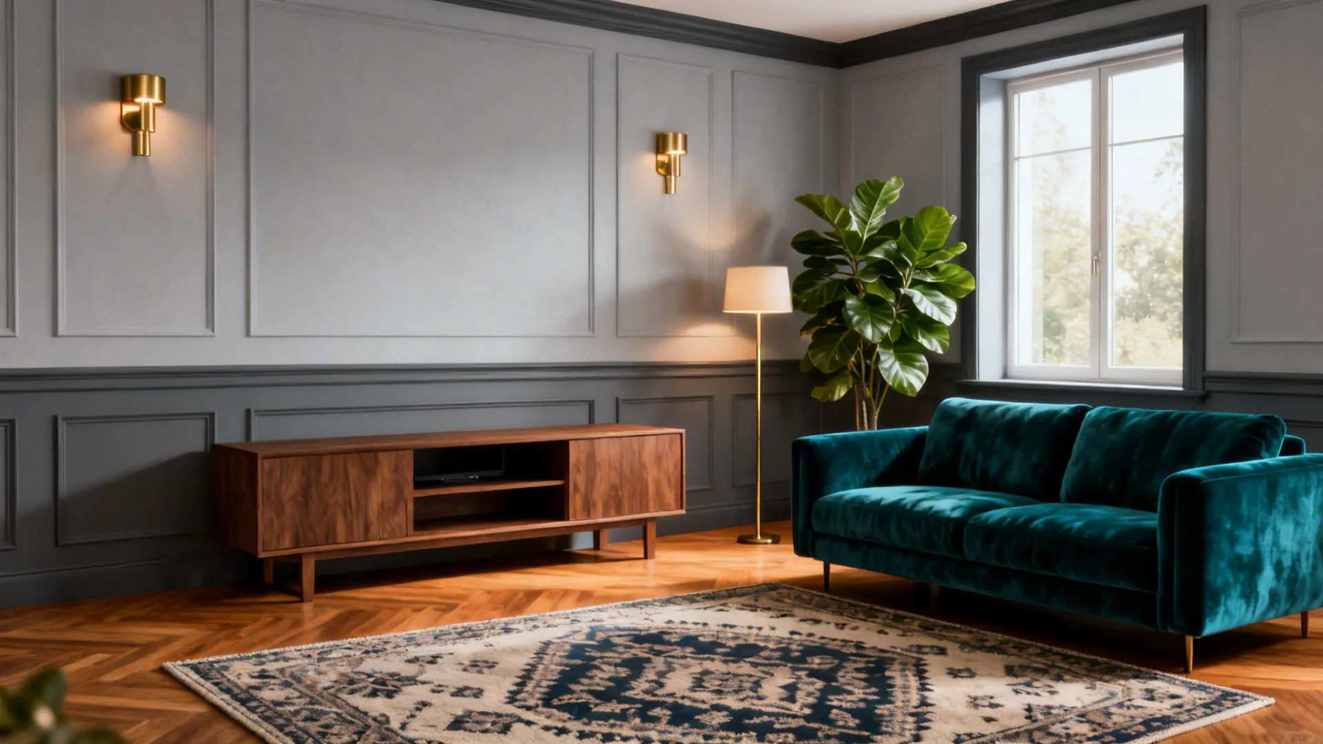 5 Living Room Ideas for Light Grey Walls + Dark Trim