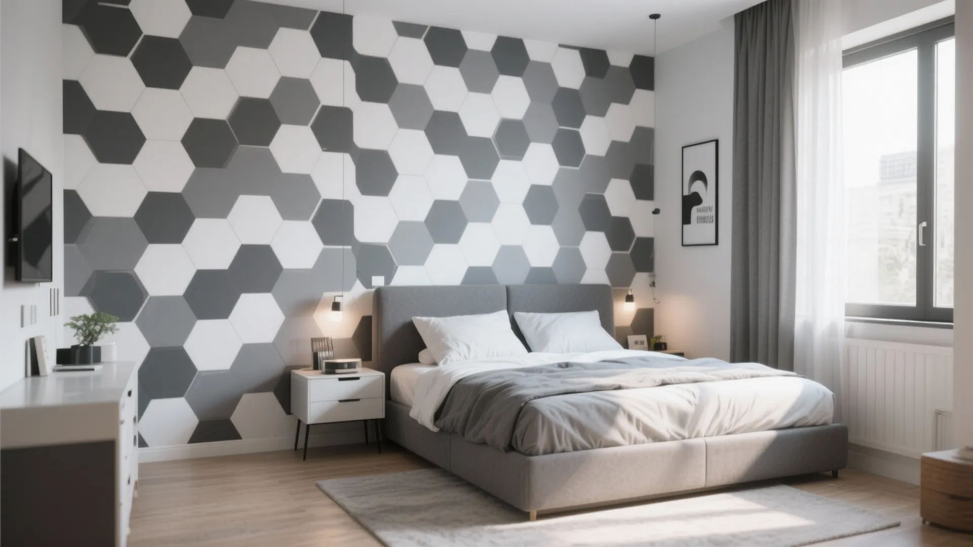 Grey and White Geometric Patterns