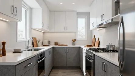 5 Grey & White Sunmica Kitchen Design Ideas