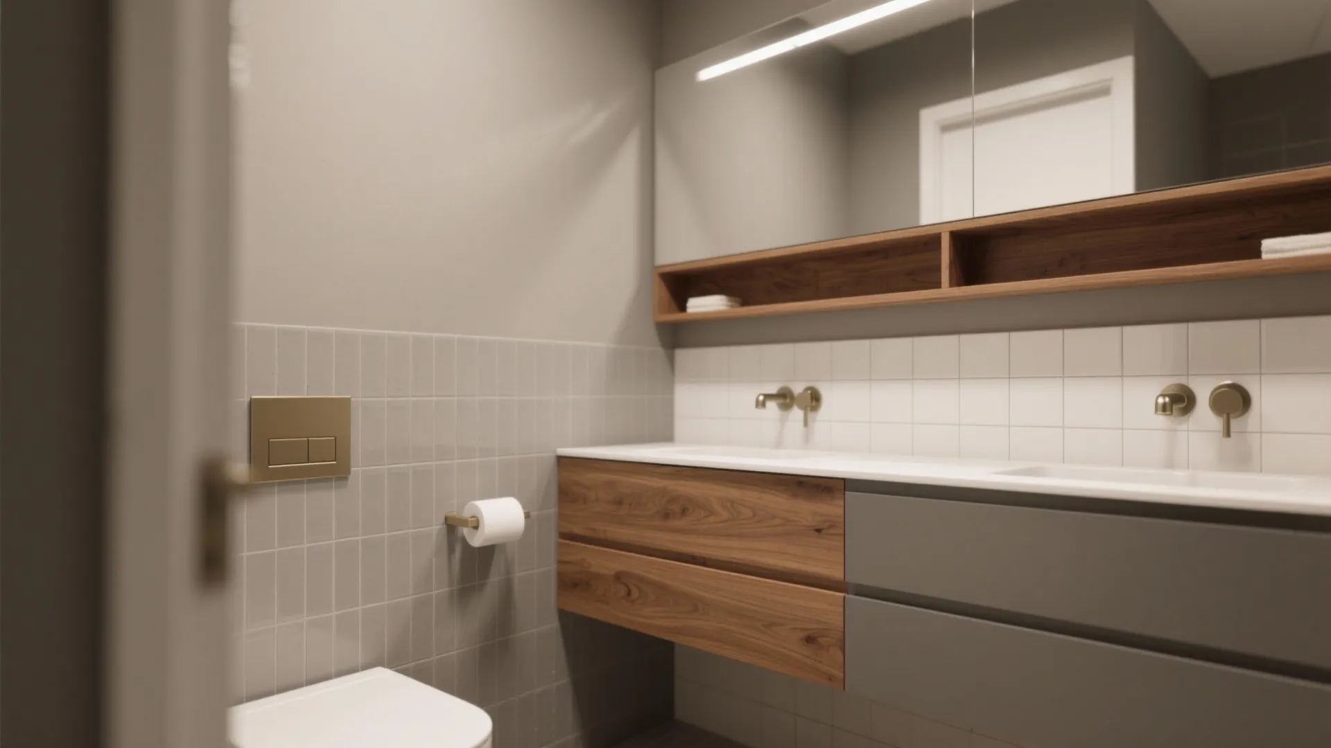 Warm Greys with Wood Accents