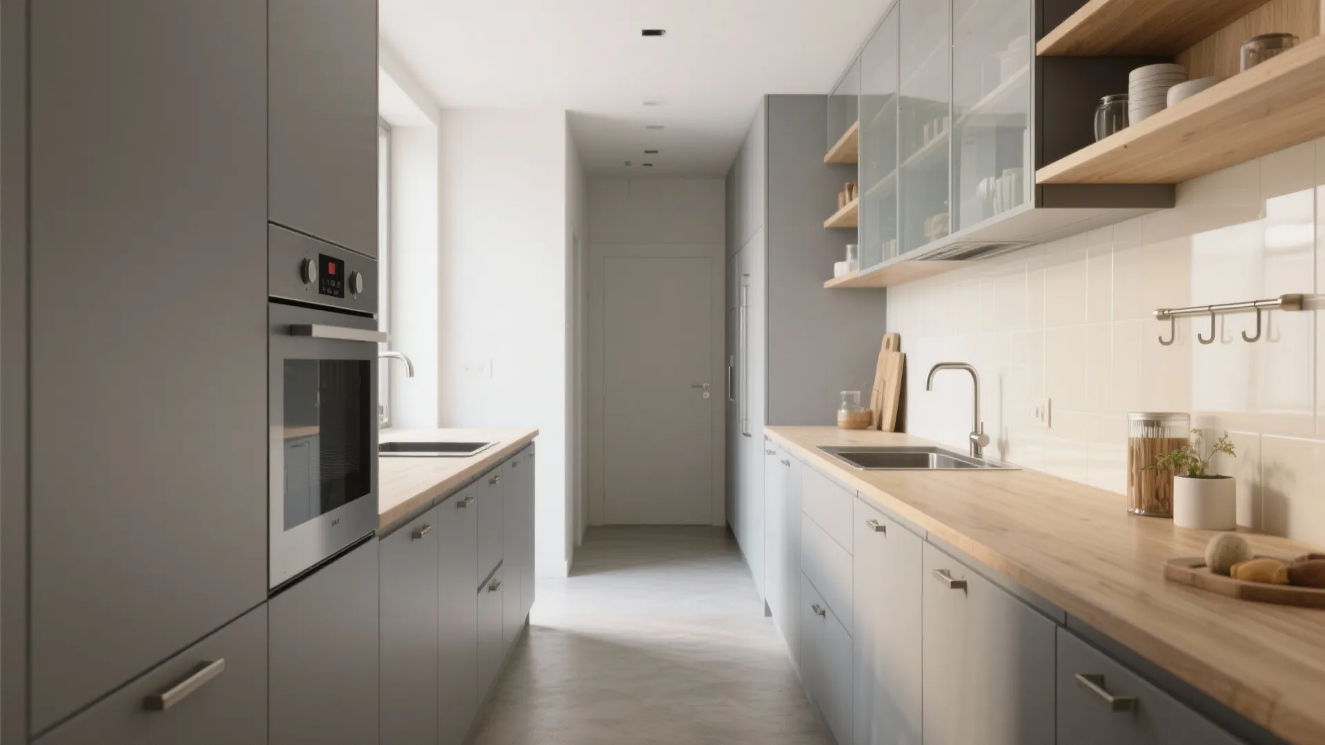 Grey + Wood: Soft Contrast and Warmth